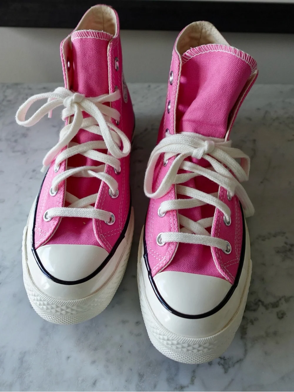 Women’s Converse High Top Barbie Sneakers in Bright Pink and White - Picture 3 of 8